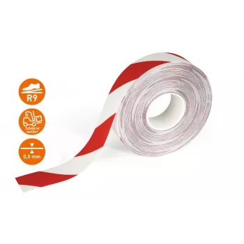 DURABLE DURALINE 50/05 αυτοκόλλητη ταινία σήμανσης δαπέδου, κόκκινο/λευκό, 50 mm x 5 m 1021132