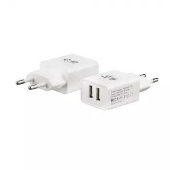 E+P AC102 USB επιτοίχιος φορτιστής 2 θυρών 2,4A 12W λευκό