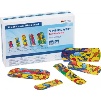 Holthaus Medical YPSIPLAST 40790 Πολύχρωμο σετ επιθεμάτων, 50 τεμ., υποαλλεργικό, αδιάβροχο, χωρίς λάτεξ
