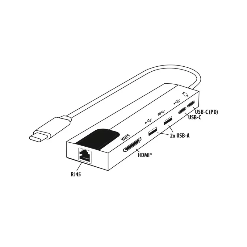 E+P USB-C πολυπροσαρμογέας 6-in-1 MPA6 μαύρο/ασημί