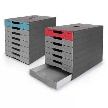 DURABLE IDEALBOX PLUS Κουτί συρταριών, 7 συρτάρια, DIN A4, Γκρι/Μπλε, Πολυστυρένιο 776306