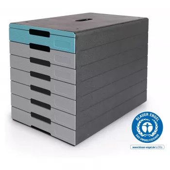 DURABLE IDEALBOX PLUS Κουτί συρταριών, 7 συρτάρια, DIN A4, Γκρι/Μπλε, Πολυστυρένιο 776306