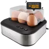 ProfiCook PC-EK 1276 Βραστήρας αυγών για έως 6 αυγά με φωνητική ειδοποίηση, Ανοξείδωτο ατσάλι / Μαύρο 501276