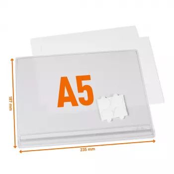 DURABLE 505719 Αδιάβροχη αυτοκόλλητη θήκη προβολής A5, συσκευασία 5 τεμ.