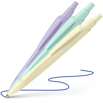 Schneider Reco Pastel Στυλό διαρκείας, μπλε μελάνι, συσκευασία 3 τεμ., διάφορα παστέλ χρώματα 131893