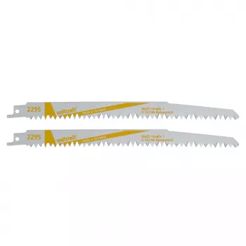 Wolfcraft 2295000 λεπίδες σπαθοσέγας 230 mm, συσκευασία 2 τεμ., HCS, 6 TPI, για ξύλο και πλαστικό
