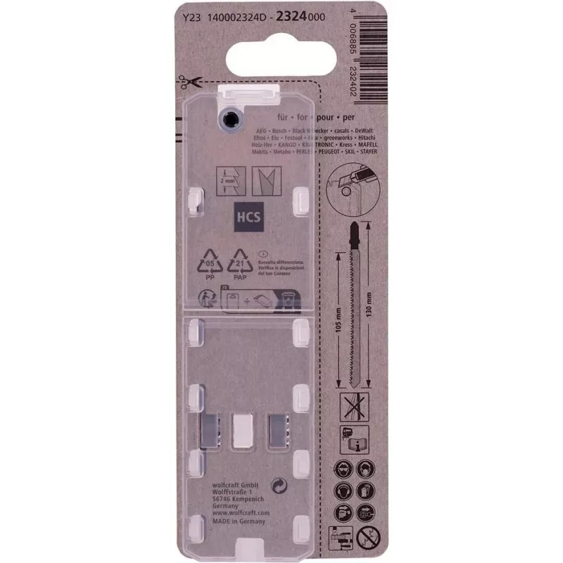Wolfcraft 2324000 Λεπίδα σέγας HCS 130 mm στέλεχος T 1 τεμ.
