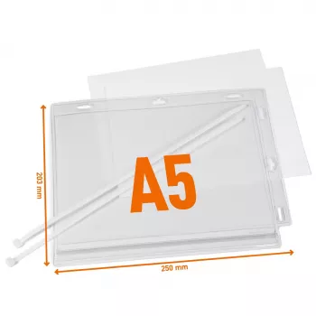 DURABLE Αδιάβροχες θήκες αφίσας A5 με δεματικά, συσκευασία 5 τεμ. (505919)