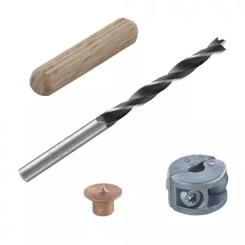 Wolfcraft 2916000 Σετ καβιλιών οξιάς 6 mm, 50 ραβδωτές καβίλιες + 4 μαρκαδόροι ατσάλινων καβιλιών