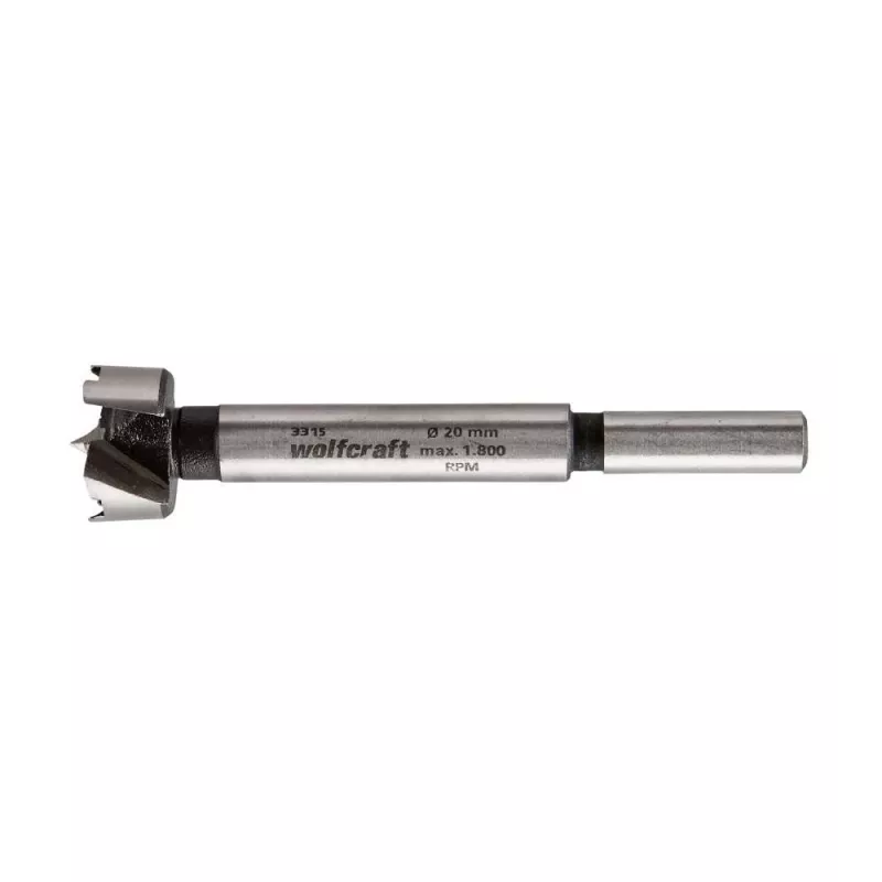 Wolfcraft 3315000 Τρυπάνι Forstner 20 mm, συνολικό μήκος 90 mm, κυλινδρικός άξονας, 1 τεμ.