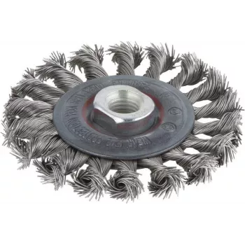 Wolfcraft 2701000 Στρογγυλή βούρτσα Ø 100 mm ατσάλινο σύρμα, άξονας 1/4 ίντσας (6,3 mm)