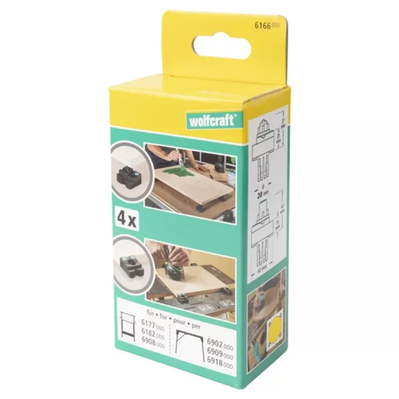 wolfcraft 6166000 Σιαγόνες σύσφιξης για πάγκους εργασίας Master, σετ 2 τεμ., μαύρο πλαστικό
