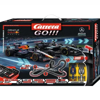 Carrera GO!!! Championship Rivals ηλεκτρικό σετ αγώνων Slotcar κλίμακα 1:43, 5,3 m διαδρομή, Red Bull vs. Mercedes F1