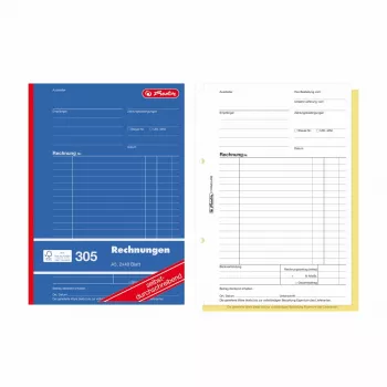Herlitz βιβλία εντύπων τιμολογίων A5 2 μέρη αυτοαντιγραφόμενα, συσκευασία 4 τεμ. 300003799