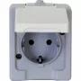 HEINRICH KOPP Επιτοίχια πρίζα Schuko 16A 250V IP44 γκρι/λευκό 100648007