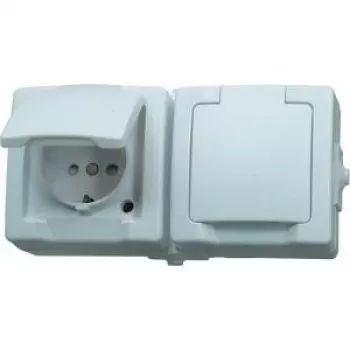 HEINRICH KOPP Πρίζα Schuko με καπάκι, επιτοίχια, IP44, γκρι 137002003
