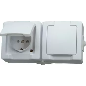 HEINRICH KOPP Πρίζα Schuko με καπάκι, επιτοίχια, IP44, γκρι 137002003