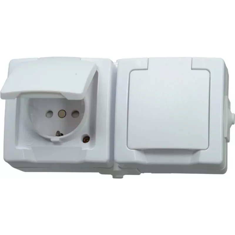 HEINRICH KOPP Πρίζα Schuko με καπάκι, επιτοίχια, IP44, γκρι 137002003