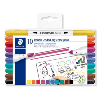 STAEDTLER 3010 TB10 Μαρκαδόροι, 10 διαφορετικά χρώματα, στρογγυλή μύτη 1,0 mm, μελάνι με βάση το νερό