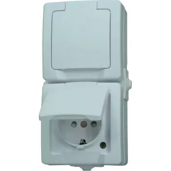HEINRICH KOPP Paris Πρίζα Schuko 1 θέσης λευκό χωνευτή 16A 250V IP20 ασφάλεια παιδιών 136902009