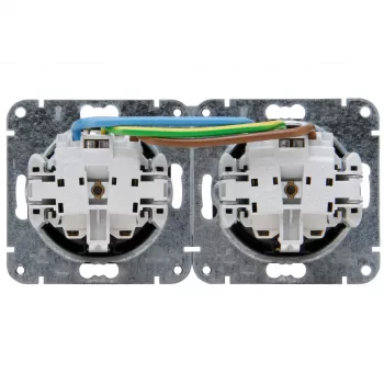 HEINRICH KOPP HK07 KombiQuick Διπλή πρίζα Schuko, Χωνευτή, οριζόντια, Μαύρο 133750003