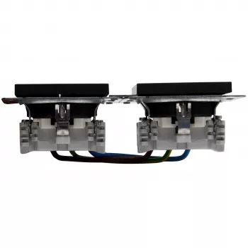 HEINRICH KOPP HK07 KombiQuick 2 απλών οριζόντια πρίζα Schuko, ανθρακί 133715000