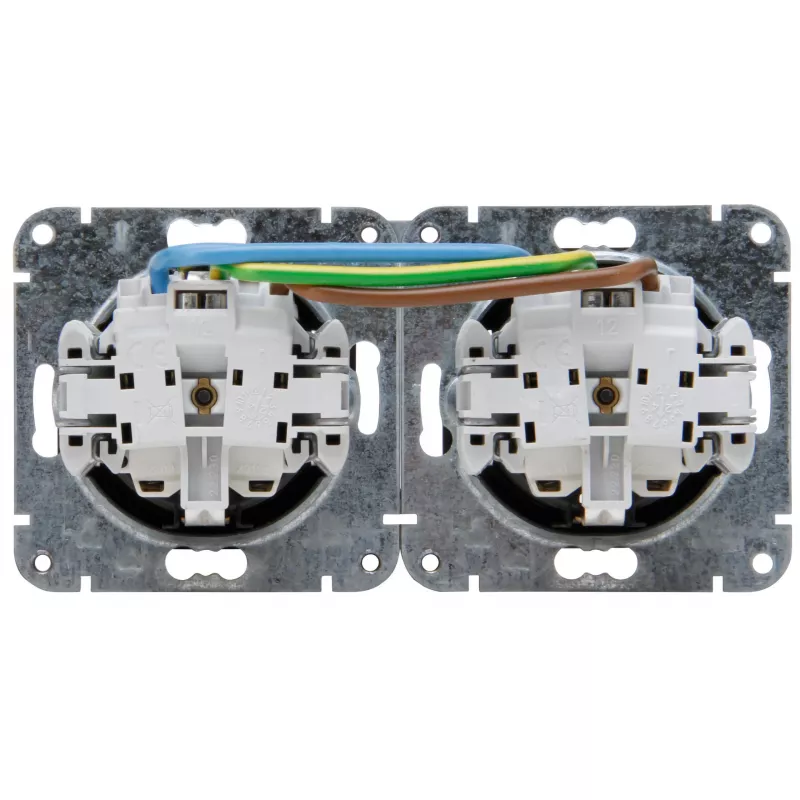 HEINRICH KOPP HK07 KombiQuick 2 απλών οριζόντια πρίζα Schuko, ανθρακί 133715000