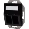HEINRICH KOPP HK07 Πλάκα τοίχου Keystone με κάλυμμα, IP44, 2 θυρών, μαύρο 953850004