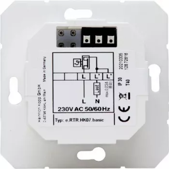 HEINRICH KOPP HK07 Basic ηλεκτρονικός θερμοστάτης χώρου, 230V, 50Hz, 0°C έως 40°C, IP20, λευκό 296529003