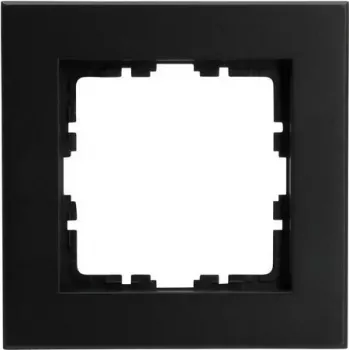 HEINRICH KOPP Πλαίσιο κάλυψης 1 θέσης HK07 PURE μαύρο ματ (86 x 86 x 9,5 mm, IP20, στερέωση με σφιγκτήρα) 406850007