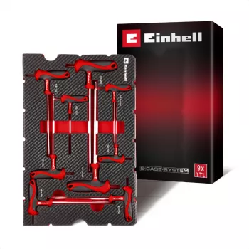 Einhell 370526 Σετ εισάγων βαλίτσας 9 τεμ. για E-Case, κόκκινο/μαύρο