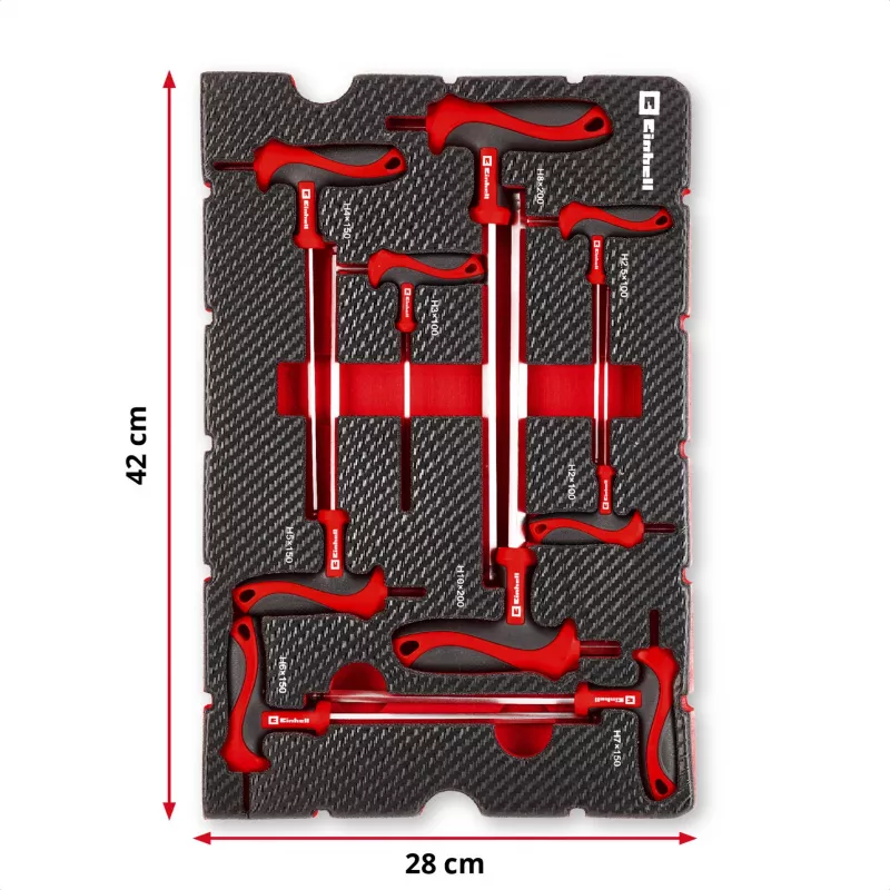 Einhell 370526 Σετ εισάγων βαλίτσας 9 τεμ. για E-Case, κόκκινο/μαύρο