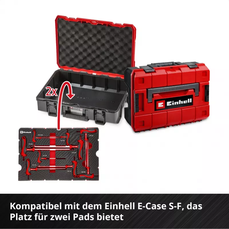 Einhell 370526 Σετ εισάγων βαλίτσας 9 τεμ. για E-Case, κόκκινο/μαύρο