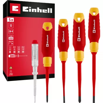 Einhell Σετ κατσαβιδιών ηλεκτρολόγου VDE, 5 τεμ., SL 4,0/5,5, PH 1/2, δοκιμαστικό τάσης, 370541
