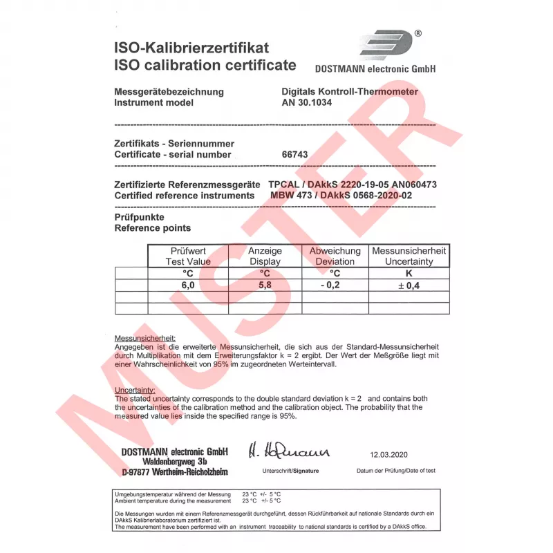 TFA Dostmann LT-102 θερμόμετρο με καλώδιο λευκό (30.1034.K)