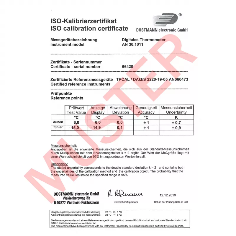 TFA Dostmann θερμόμετρο με καλώδιο μαύρο-λευκό (30.1011.K)