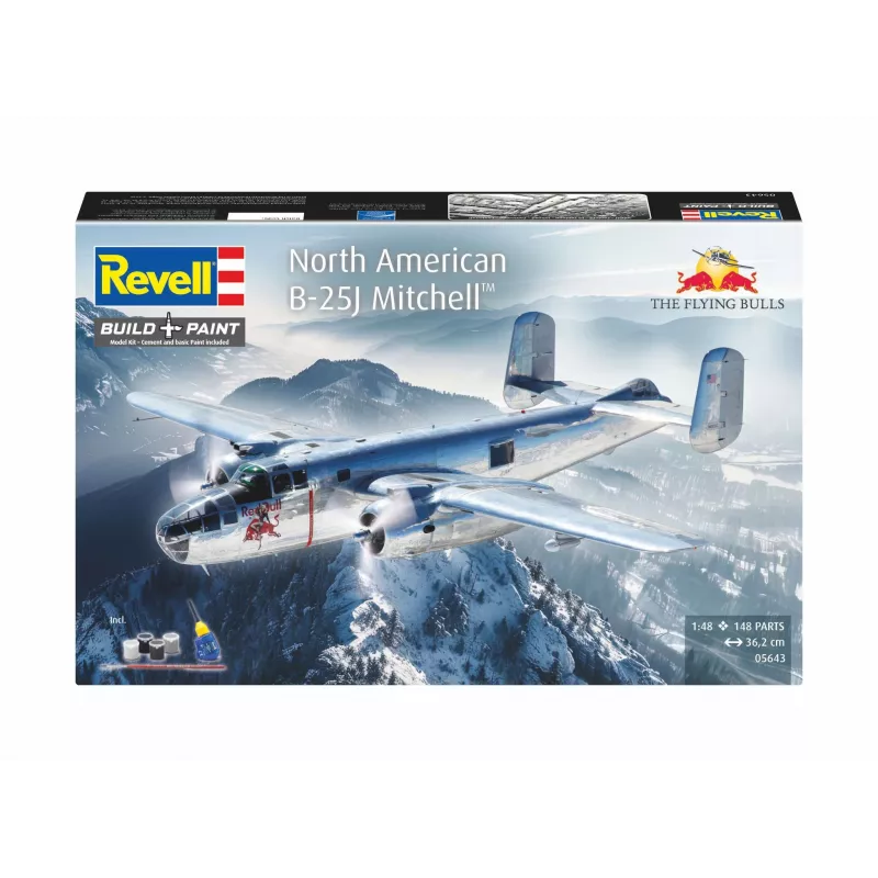 Revell 05643 Flying B-25J Mitchell μοντέλο αεροπλάνου κλίμακας 1:48, 137 τεμ., Skill Level 4