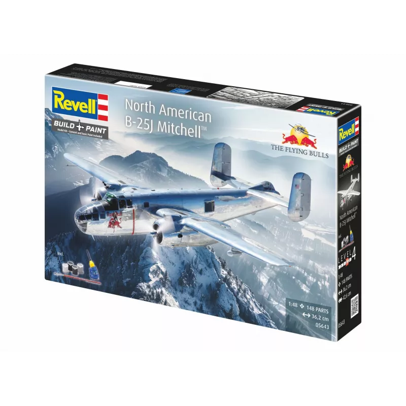 Revell 05643 Flying B-25J Mitchell μοντέλο αεροπλάνου κλίμακας 1:48, 137 τεμ., Skill Level 4