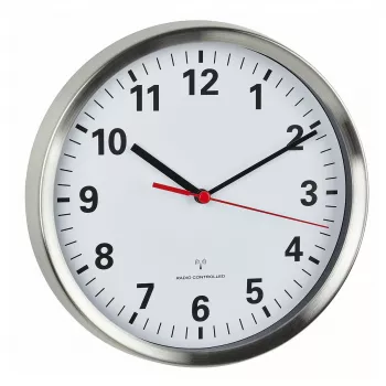 TFA Dostmann 60.3529.02 Ασύρματο ρολόι τοίχου 220 mm αλουμινίου με συρόμενο δείκτη δευτερολέπτων