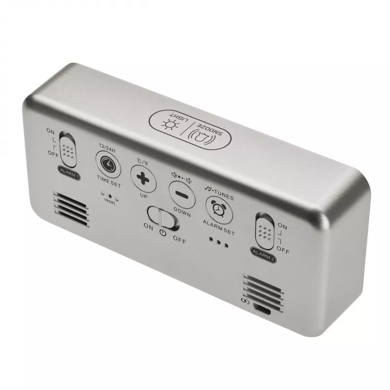 TFA Dostmann 60.2032.54 Ξυπνητήρι χαλαζία ασημί με διπλό ξυπνητήρι