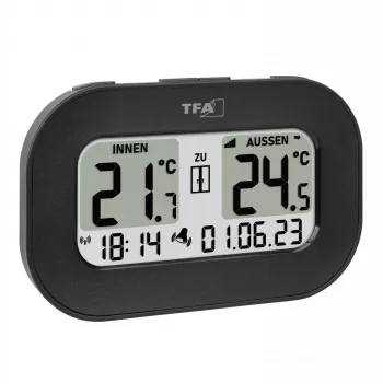 TFA Dostmann COOL@HOME ασύρματο ψηφιακό θερμόμετρο, μαύρο 30.3046.01