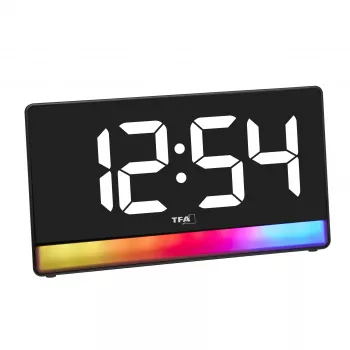 TFA Dostmann 60.2051.01 Ξυπνητήρι Quartz μαύρο με λειτουργία φόρτισης