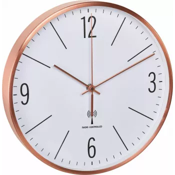 TFA Dostmann 60.3534.51 Στρογγυλό ρολόι τοίχου Quartz χαλκό-λευκό