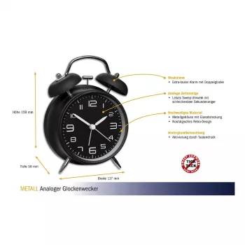 TFA Dostmann Μηχανικό ξυπνητήρι 60.1025 μαύρο