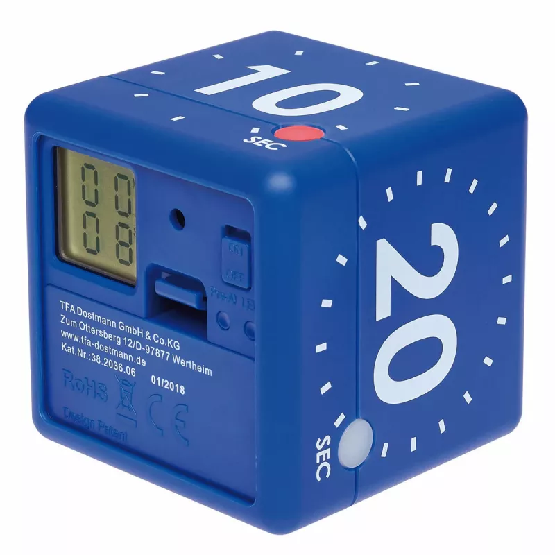 TFA Dostmann Timer CUBE Ψηφιακό χρονόμετρο κύβος, μπλε 38.2036.06