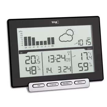 TFA Meteo Sens 35.1139.01 Ασύρματος μετεωρολογικός σταθμός με πρόγνωση 12-24 ωρών, φάση σελήνης και εξωτερικό αισθητήρα