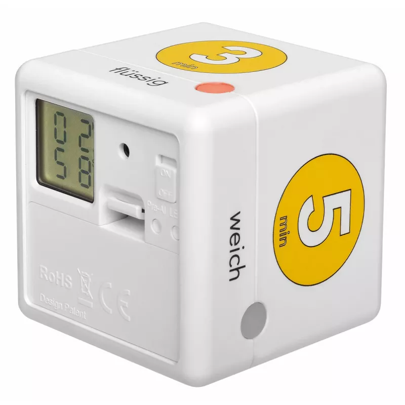 TFA Dostmann Cube Timer ψηφιακό χρονόμετρο αυγών, λευκό/κίτρινο (38.2041.07)
