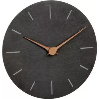 TFA Dostmann 60.3068.10 Επιτοίχιο ρολόι quartz 25 cm Σχιστόλιθος, μηχανισμός με ομαλή κίνηση