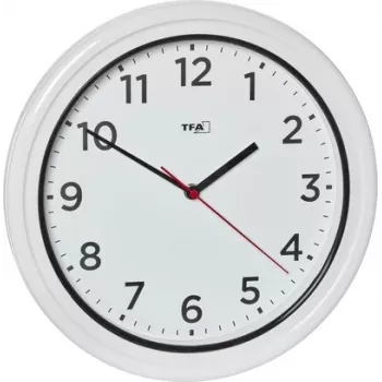 TFA Dostmann 60.3078.02 Εξωτερικό επιτοίχιο ρολόι quartz Λευκό Ανθεκτικό στο νερό
