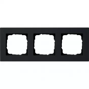 Gira System 55 Πλαίσιο Κάλυψης, 3-πλό, Επίπεδο, Μαύρο 0213095